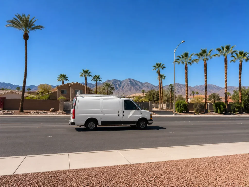 Las Vegas mobile RV repair service van heading to a customer location